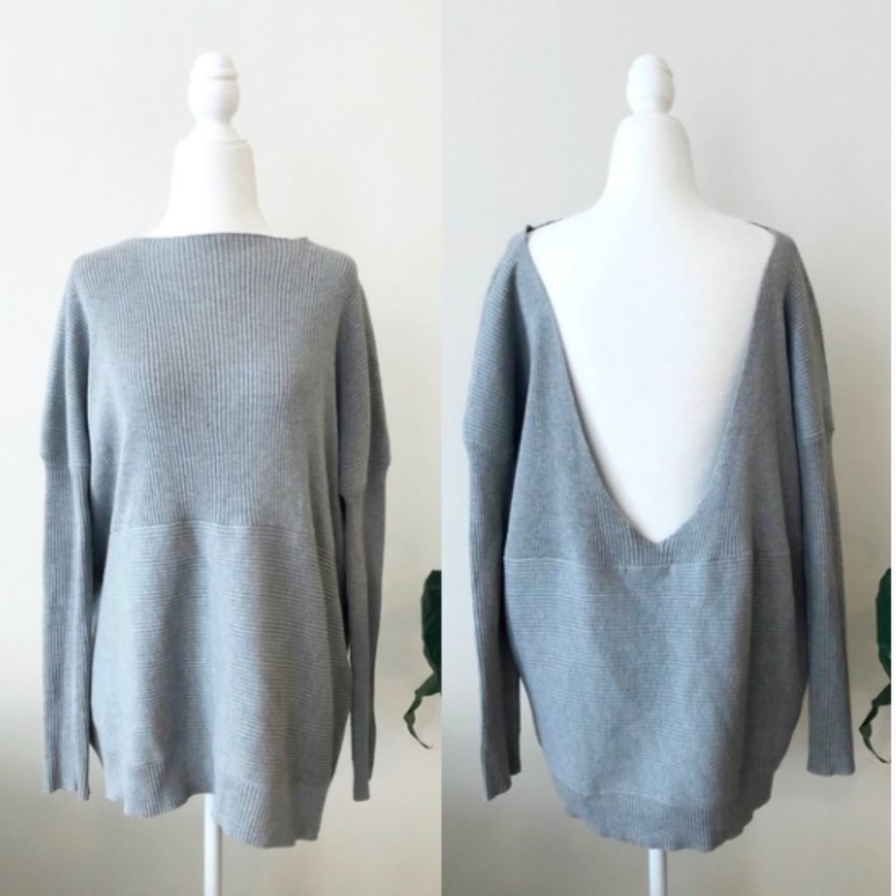 Finders Keepers gray oversized backless sweater XS
